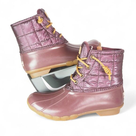 Sperry Top-Sider Saltwater Quilted Rain Duck Boots "Burgundy" STS80754 Women's 7 - Picture 1 of 10